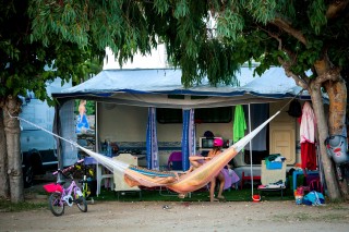 family camping in naxos